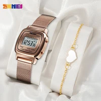 SKMEI Women Sports Watch Top Brands Luxury Waterproof Ladies Watches Small Dial Digital Wristwatch and Bracelet Relogio Feminino