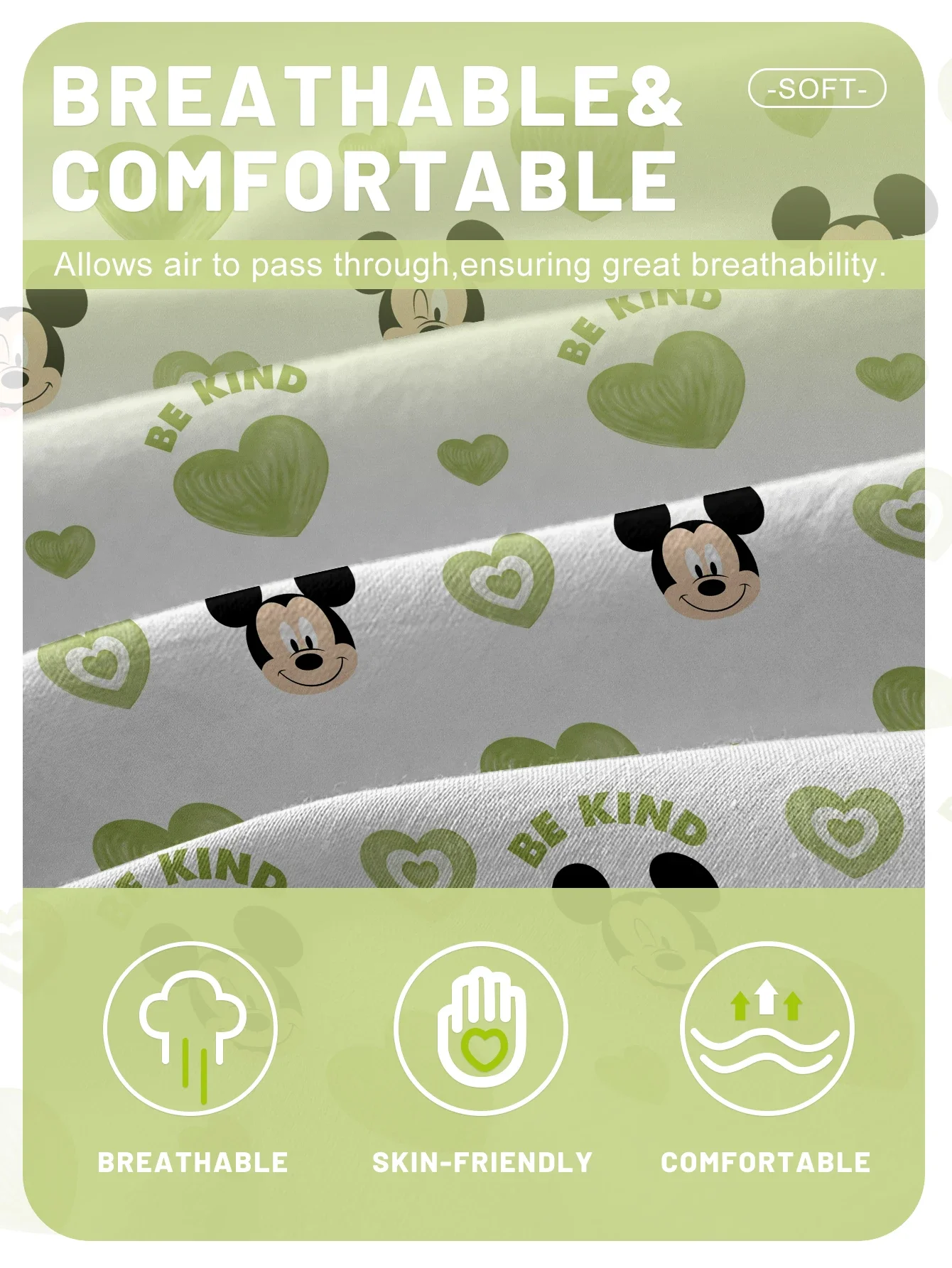 1 cartoon cute Mickey digital printed frosted Fitted Sheet,bedroom printed bed cover,bedding(No pillowcase) 3