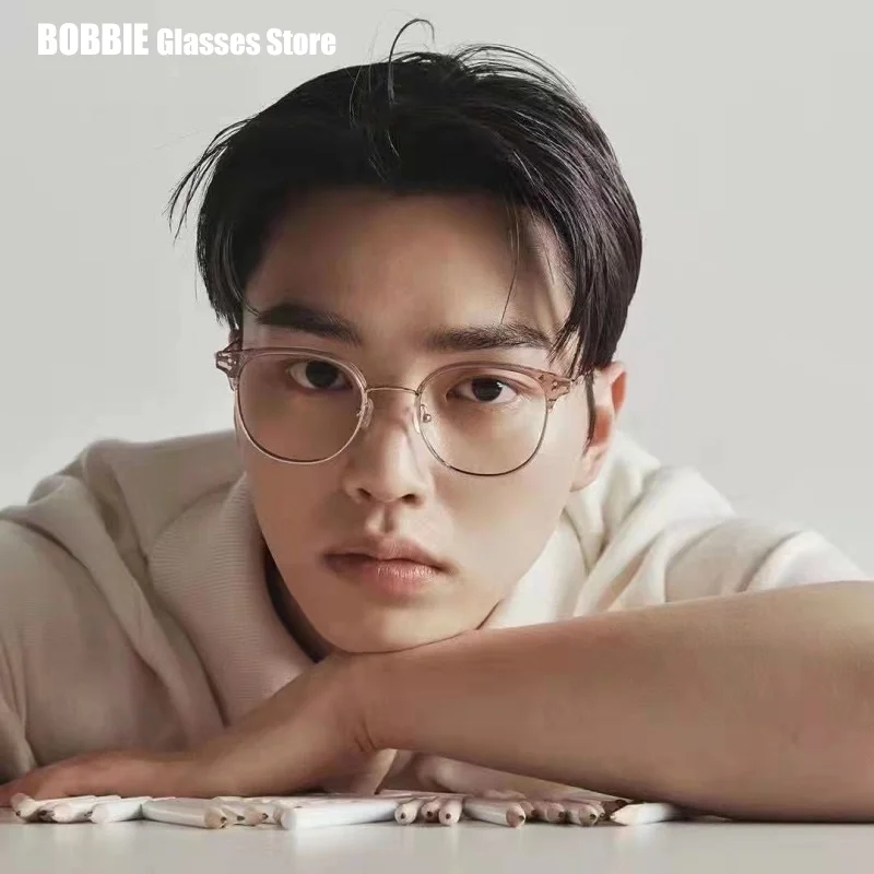 

Round Eyeglasses Fashion Brand Design Eyewear Man Lenses Prescription Glasses Frames Men Vintag Woman Accessories Titanium