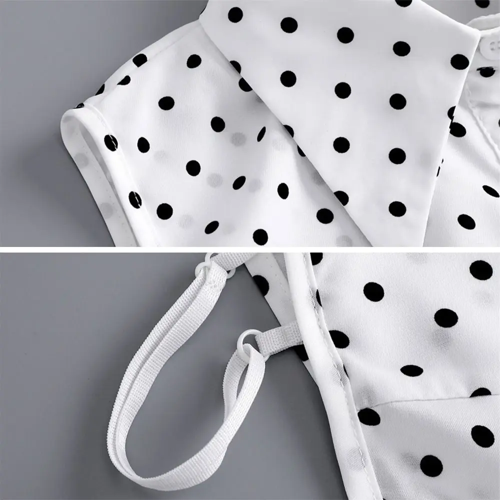 New Detachable Fake Collar White Polka Dot Lapel Half Shirt Neckline Women Girls