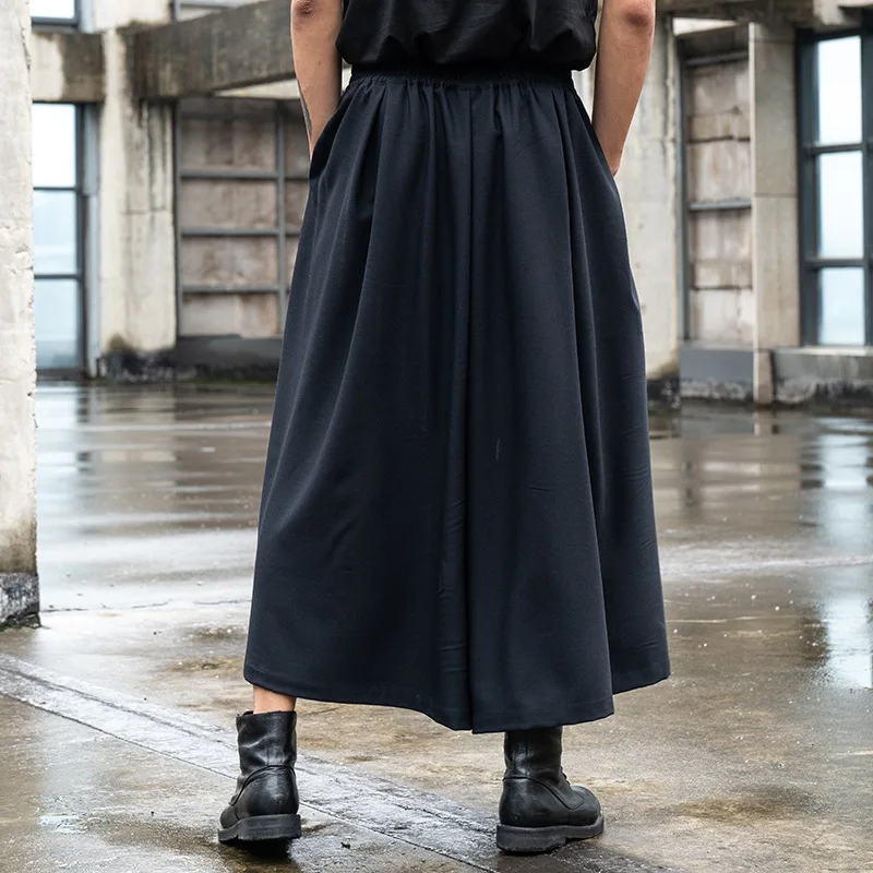 New Men's Nine Point Wide Leg Casual A Line Loose Culottes