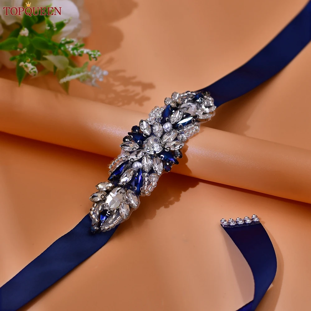 TOPQUEEN Fashion Formal Dress Belt Navy Blue Jewelry Applique Decoration  Wedding Belt Bridesmaid Gift Bridal Accessories S337-ML - AliExpress 320