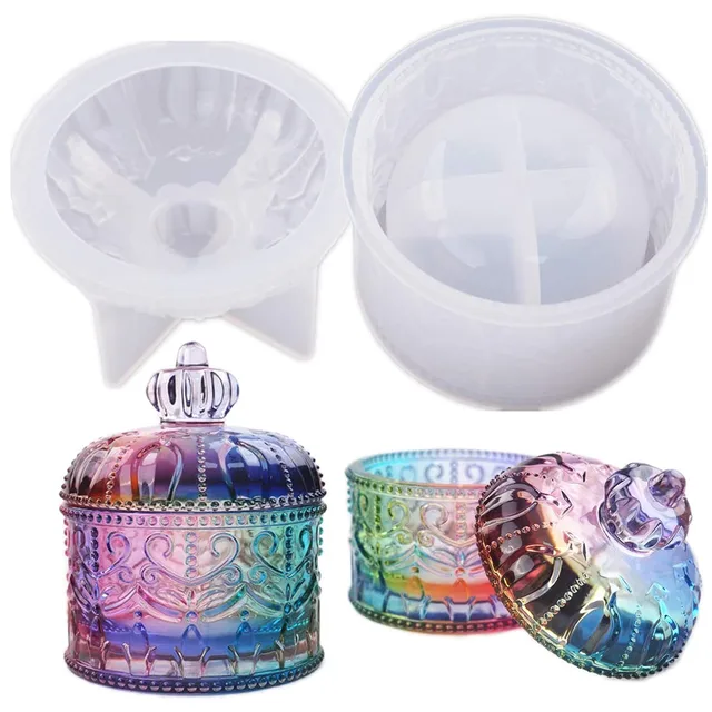 Vintage Jar Resin Mold with Lid 1