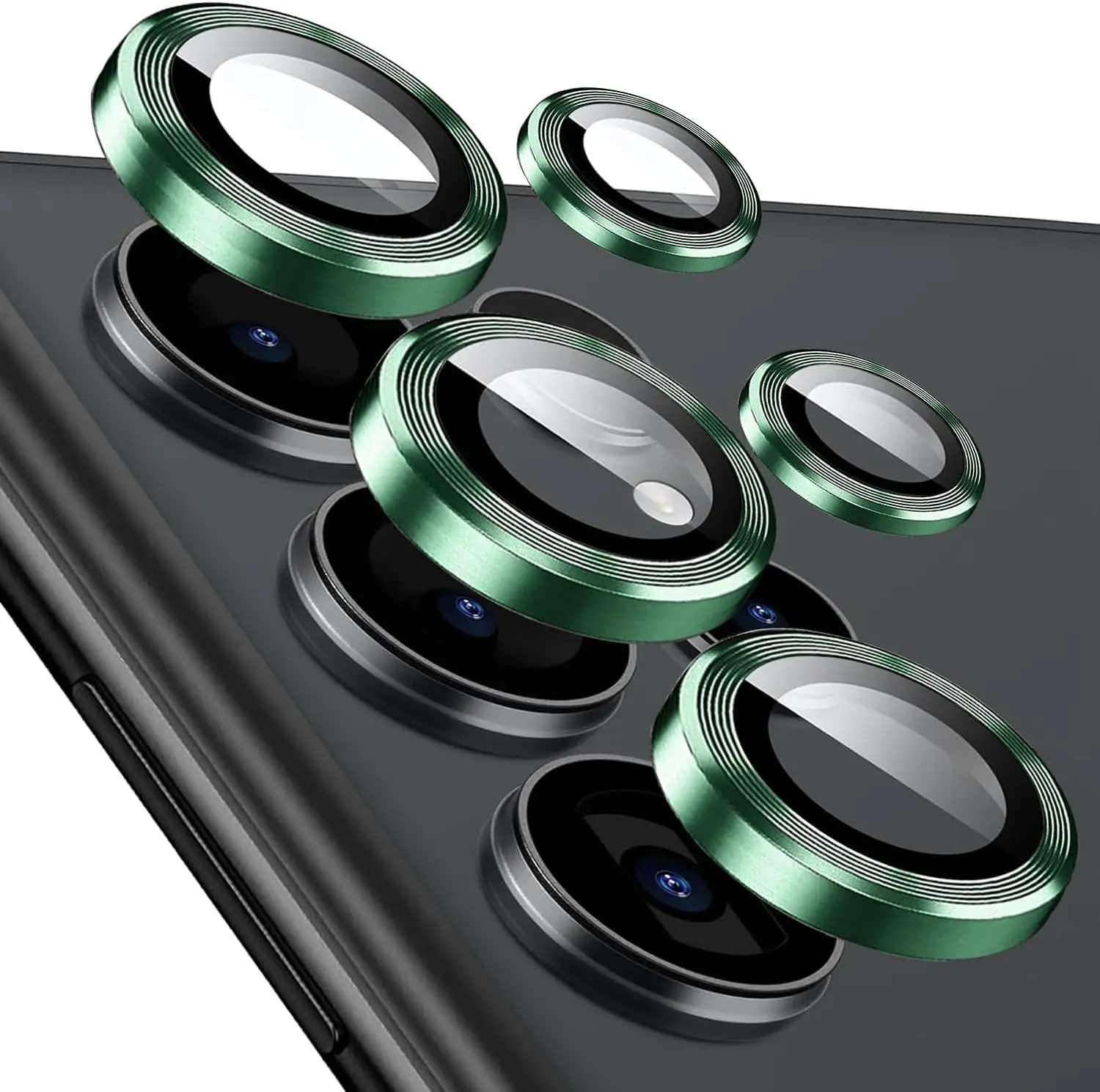 Premium Tempered Glass Camera Lens Protector with Metal Cover