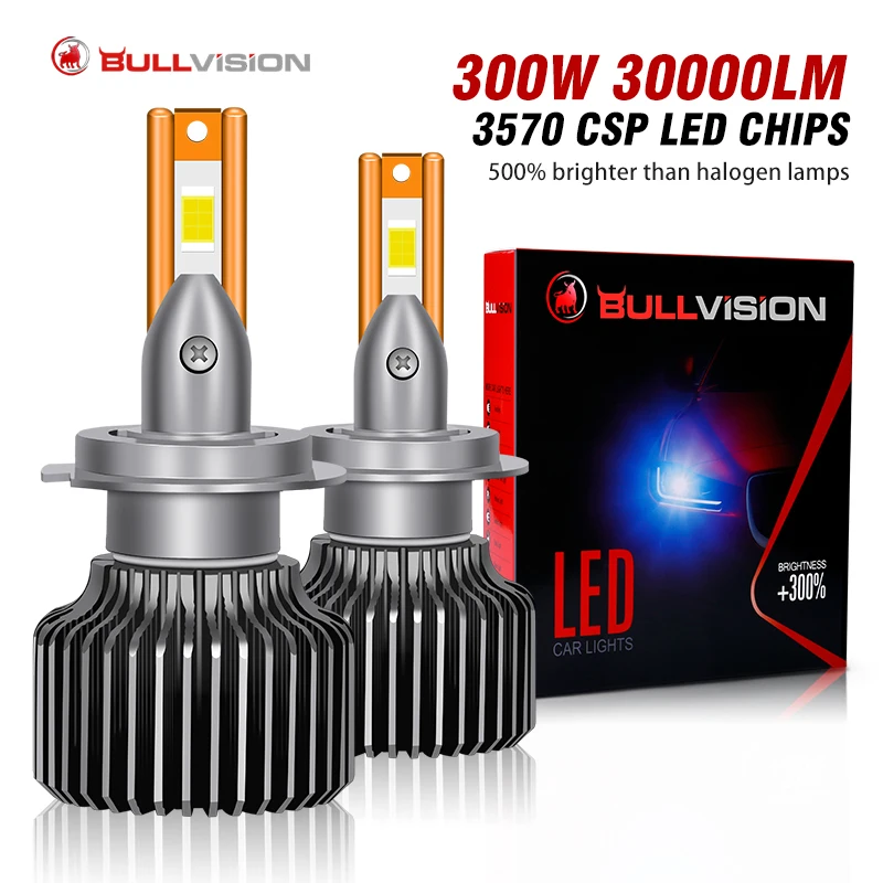 

Лампа Bullvision 300W H4 H7 светодиодный Canbus 9005 лм H11 H1 9006 HB3 9012 HB4 H9 HIR2