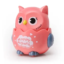 Interactive Wind - Up Owl Shaped Toy for Kids - Perfect Birthday or Christmas Gift (Pink)