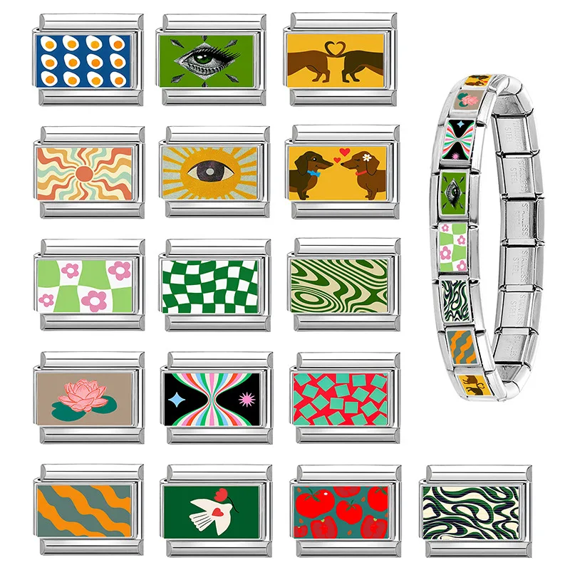 Italian Charm Links Fit 9mm Stainless Steel Bracelet