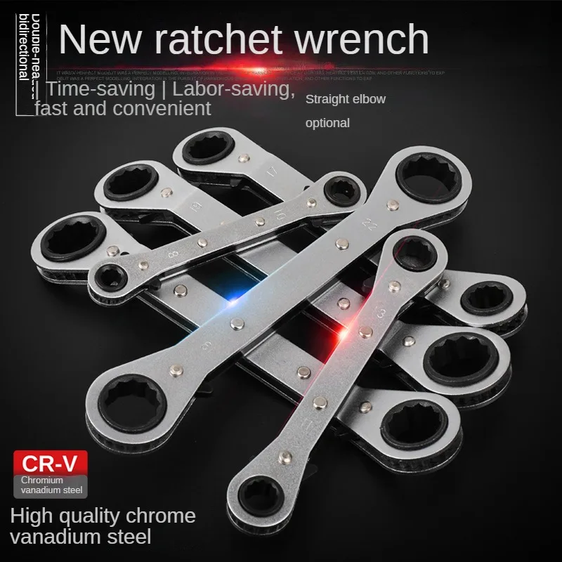 

Гаечный ключ с трещоткой, быстросъемный двухсторонний, энергосберегающий, с прямым концом, с налокотником, ручной инструмент, Ремонтный инструмент