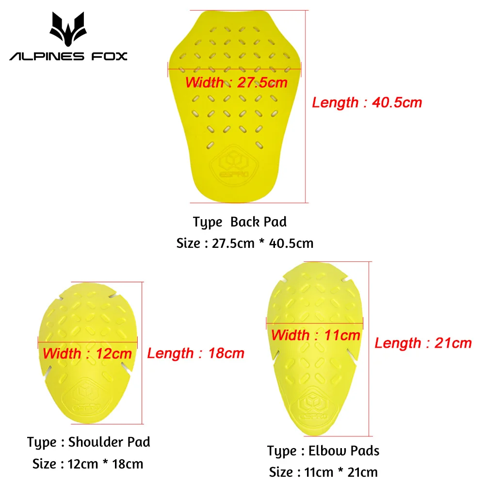 Motorcycle Armor Pads Universal Motorcycle Armour Jacket Insert Back Protector Shoulder Elbow Pads Anti-Shock Motorbike Armor Jacket Accessories