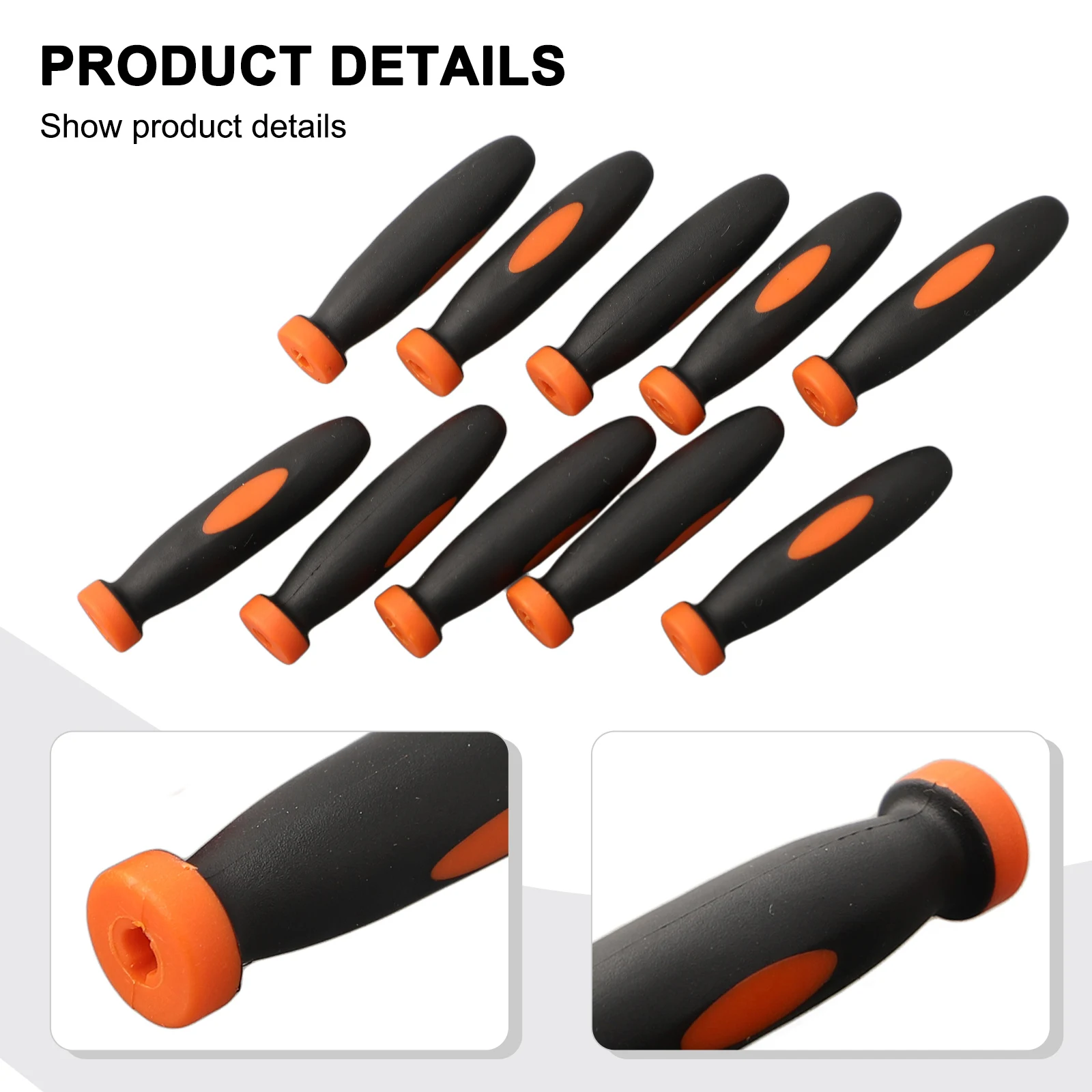 Rubber Files Handles 10Pcs 2.36Inch 3mm Hole Diameter Handle Replacement Durable Hardware Accessories