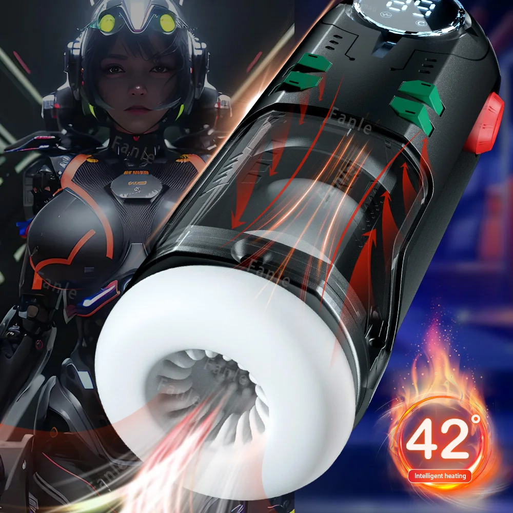 Male Masturbation Cup Telescopic Heated Sucking Pocket Pussy Blowjob Sex Machine Toy Adult Goods for Men Vagina Masturbator