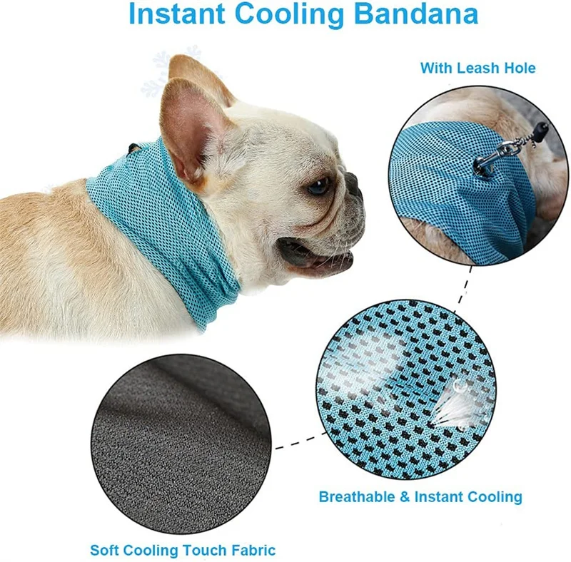 Bandana Rinfrescante Per Cani - Collare Di Raffreddamento Estivo | Taglie S, M, L | Blu | Sicura E Senza Chimici - Foto 10