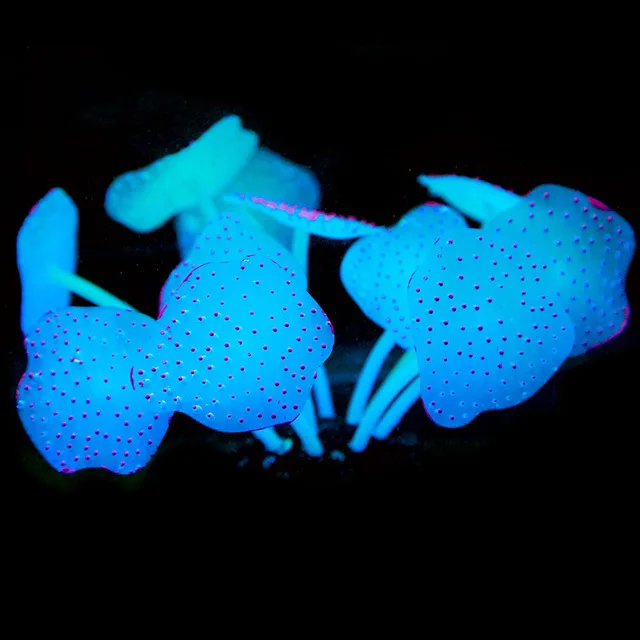 Aquarium Decoration Luminous Artificial Coral Glow In The Dark Leaf Submarine Cora Fish Tank Decoration