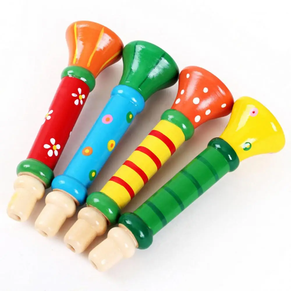 Wooden Trumpet Kids Baby Musical Instrument Learning Toy Gift trumpet instrument