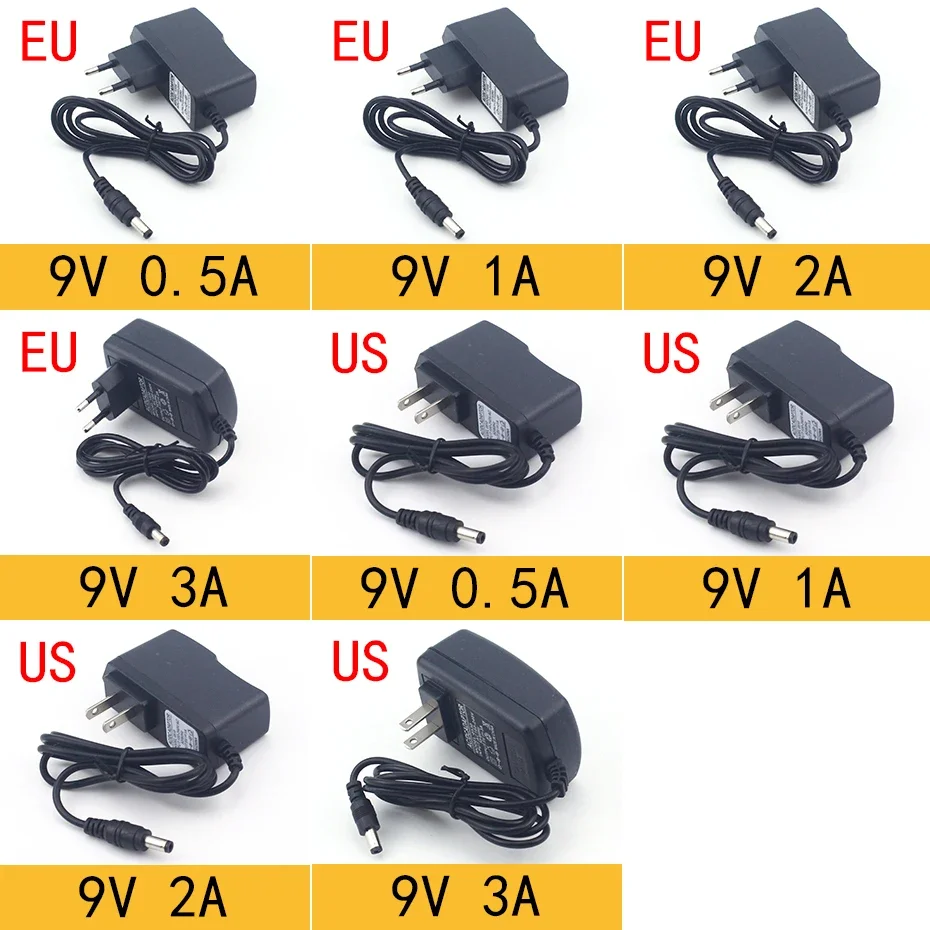 Váltóáram 110-240V Egyenáram 3V 5V 6V 9V 12V 15V 24V 0.5A 1A 2A 3A 5A 6A 8A Univerzális áram Adapter Ajánlattétel töltő Adapter Európai Unió Mi számára ledes ligh