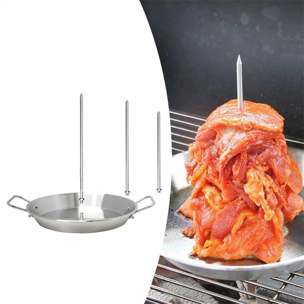 

Stainless Steel Vertical Skewer For Grilling Home Kitchen Camping Picnic Kitchen Accessories Outdoor Barbecue Parts For Home