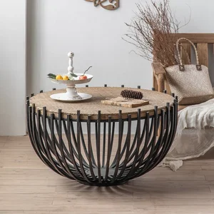 Nordic Wrought Iron Coffee Table Living Room Furniture Side Table Do Old Design Creative Leisure Retro Balcony Small Round Table