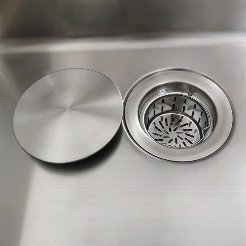 

185MM Drain Cover For Sink Bowl SUS304 Stainless Steel Jumbo Waste Lid Sink Bowl Home Kitchen Accessories 1pcs