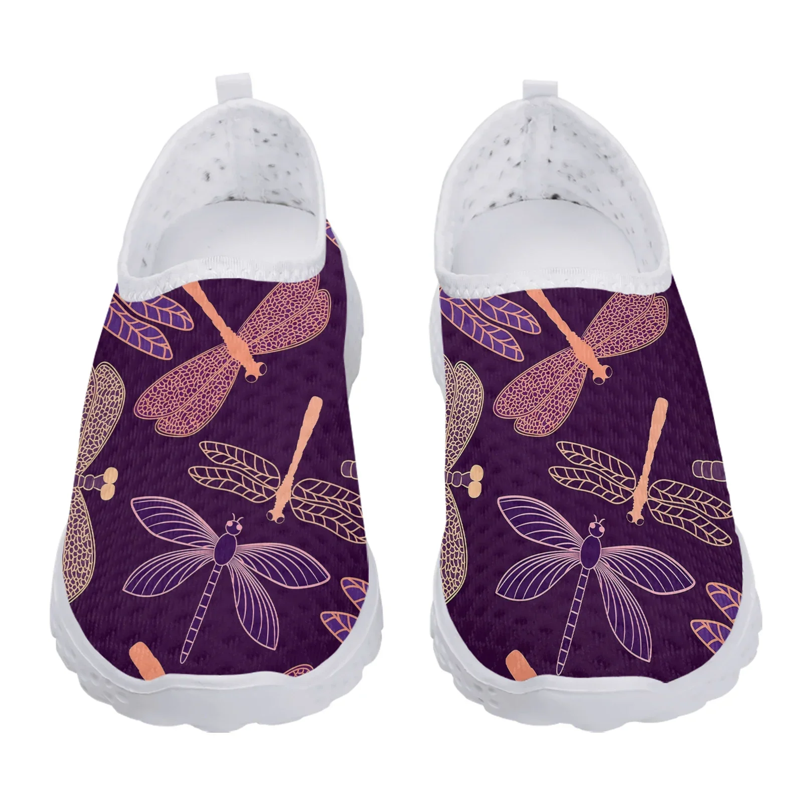 Purple Boho Butterfly Dragonfly Design Comfortable Brand Loafers Soft Summer Mesh Shoes Walking Sneakers Zapatos
