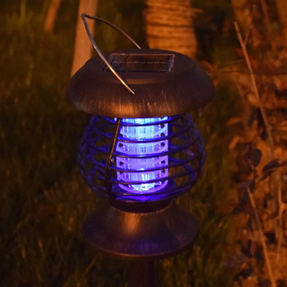 Solar Mosquito Killing Lamp Portable with Handle Outdoor LED Household Bedroom Mosquito Catching Lamp Insecticidal