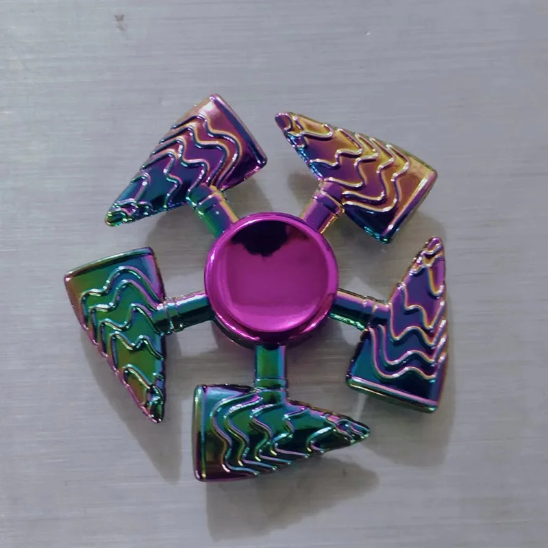 1 Pieces Alloy Finger Spinner Colorful Gyroscope Adult Office Decompression Toys 3