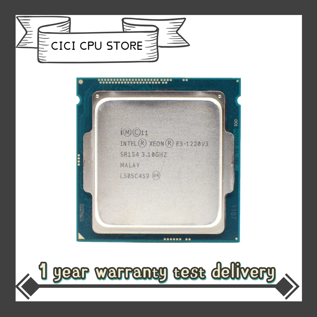 Intel Xeon E31220 v3 E3 1220v3 E3 1220 v3 3.1 GHz QuadCore QuadThread CPU Processor 80W LGA 1150