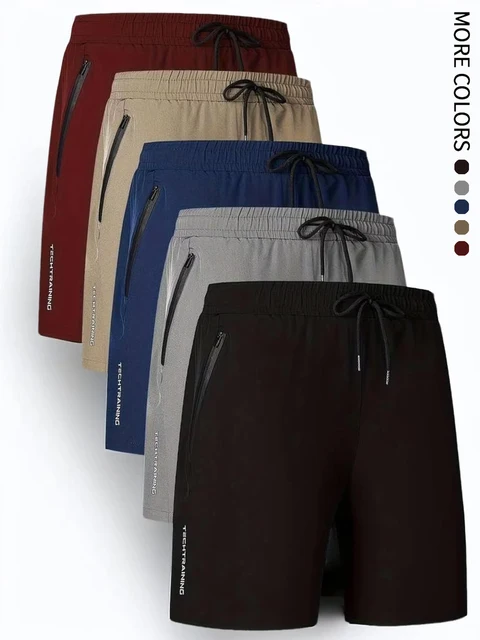 Men's Five-Piece Shorts, Sports, Fitness, Swimming, with Zipper Pockets, Quick-Drying, Casual, Breathable, Drawstring Shorts, Suitable for Summer Outdoor Sports, Fitness Training, Home Leisure, Beach Vacation 1 Men's Five-Piece Shorts, Sports, Fitness, Swimming, with Zipper Pockets, Quick-Drying, Casual, Breathable, Drawstring Shorts, Suitable for Summer Outdoor Sports, Fitness Training, Home Leisure, Beach Vacation 1
