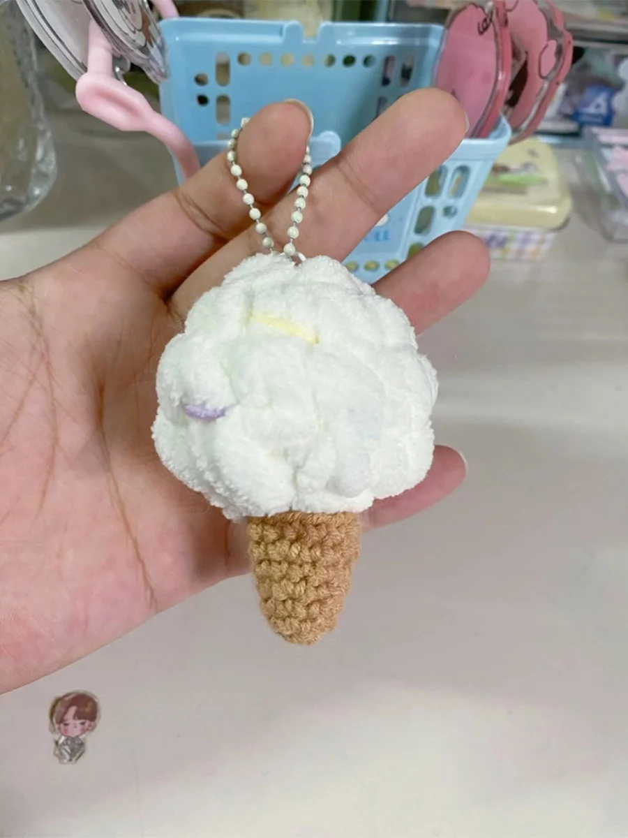 DIY 자수 재료 키체인 아이스크림 스위트콘 니트 풀이 일반 니트 스위트콘 아이스크림 키체인 키링 자수 재료 키체인