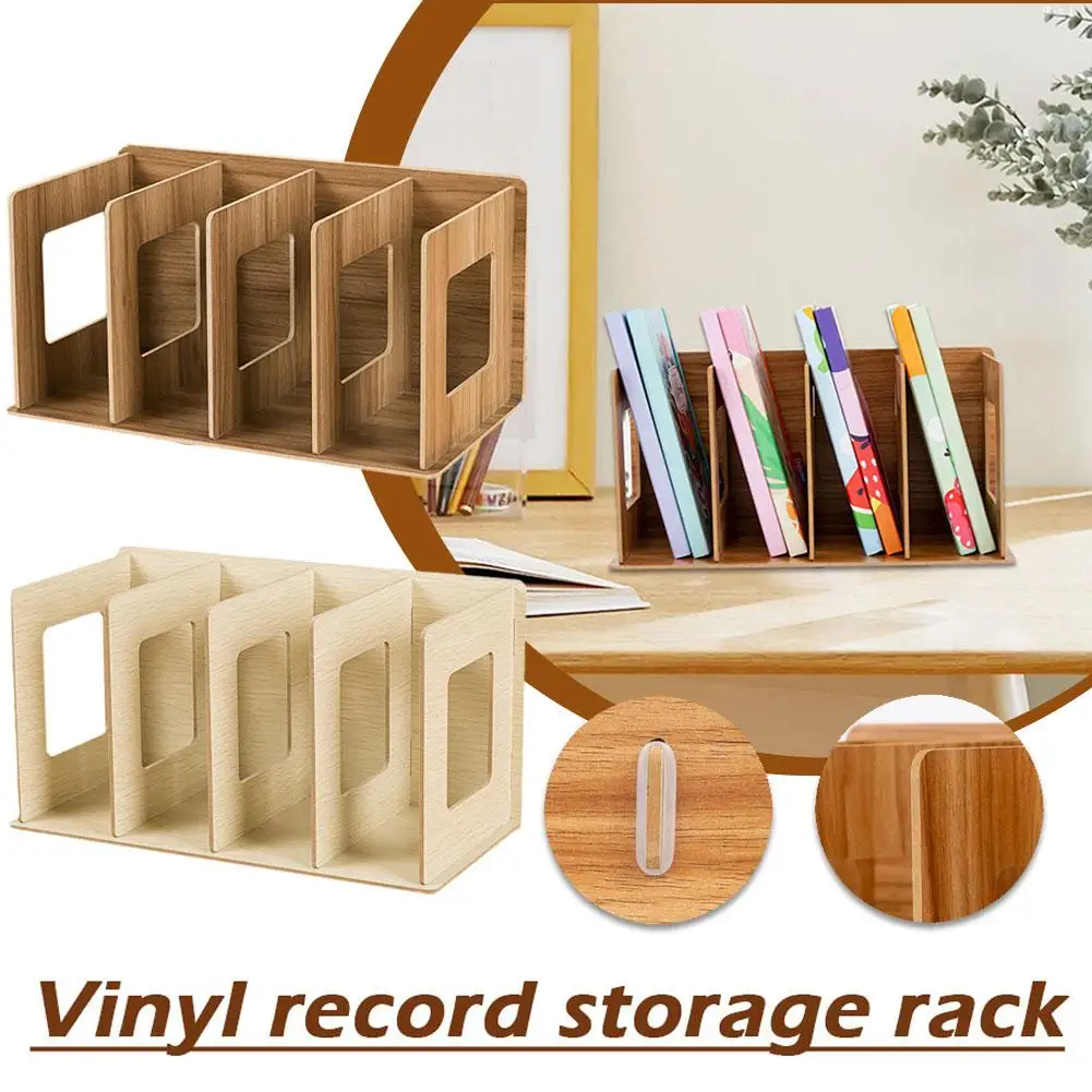 다목적 목제 CD 책 보관 스탠드, 정리함 거치대 책상 책꽂이, 책 CD 탄창 파일, 학교 사무용품 Q2V9