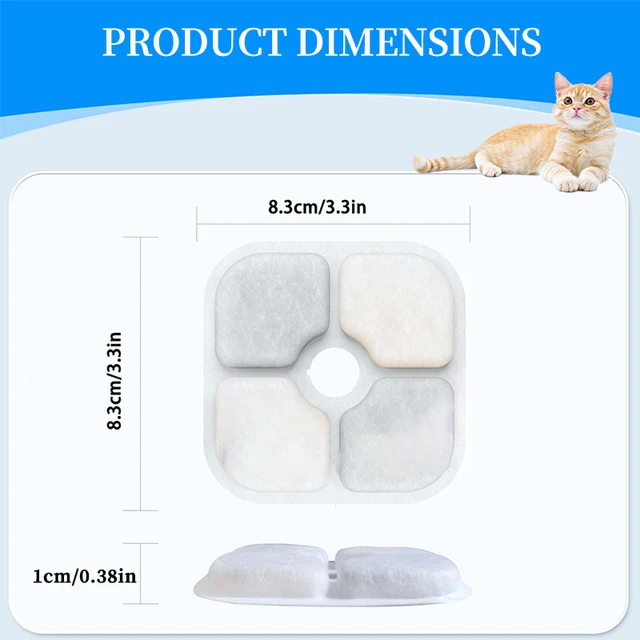 6/12/18/24PCS Activated Carbon Replacement Filters For Pet Automatic Drinking Fountain Battery Operated Cat Water Fountain 6
