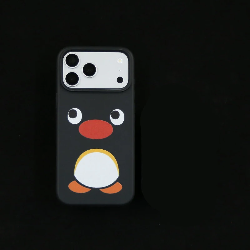 Cute Black Penguin Shockproof Silicone Phone Case
