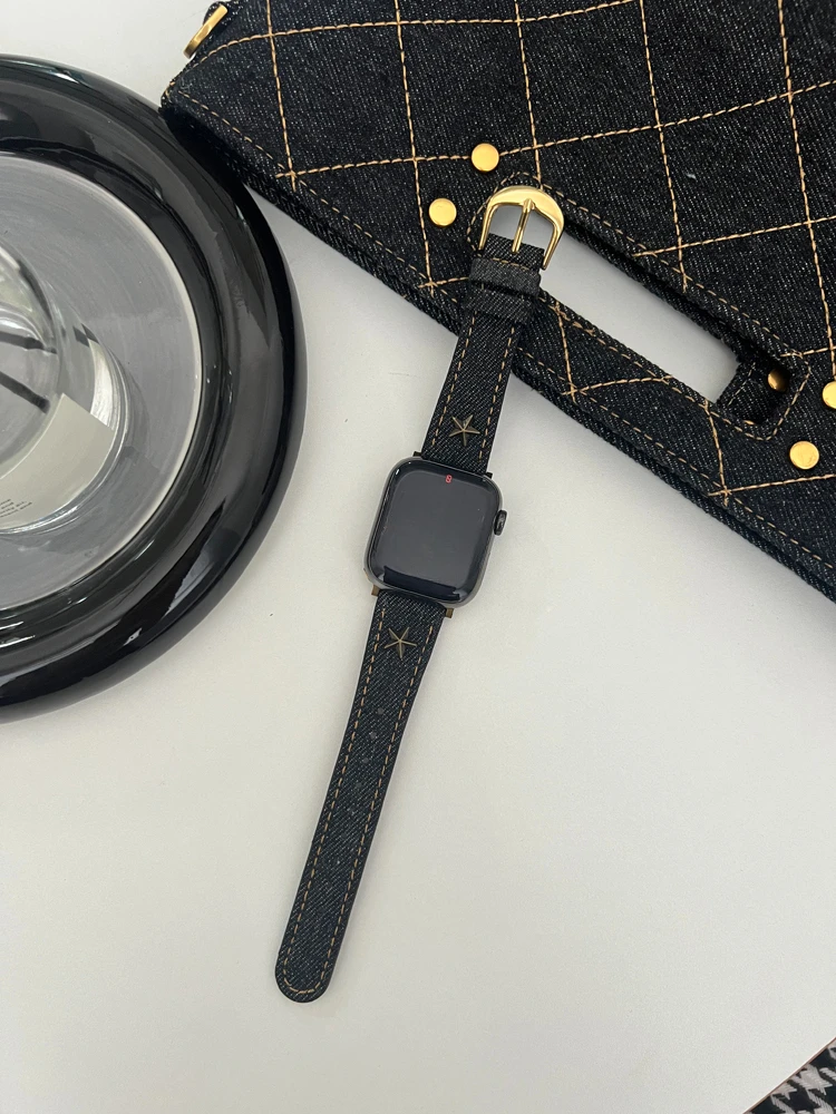 Vintage denim strap for Apple Watch 9 8 7 6 5 4 se 3 41mm 38 40mm