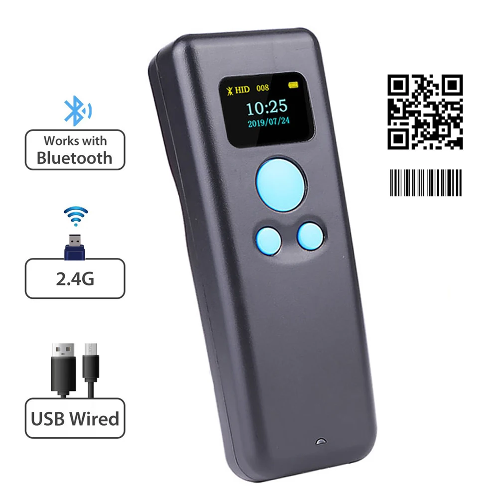 M8L Portable Wireless Barcode Scanner And M8D Mini Bluetooth 1D/2D QR Bar Code Reader for IOS Android IPAD PDF417