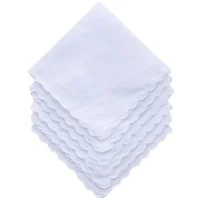 Popular 100%Cotton white Lady Handkerchiefs Women Handkerchief Children baby girl face hand Towel Party Christmas gift 4