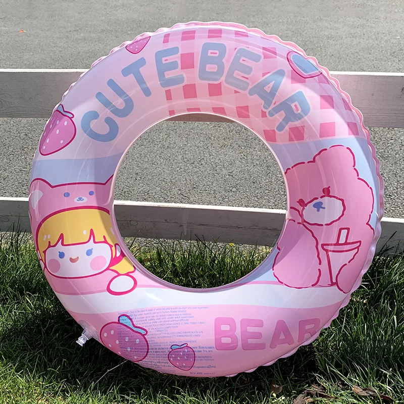 Cute Bear Inflatable Baby Swimming Ring Inflatable Pool Float Child Swim Circle Water Party Pool Toys