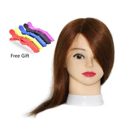95% Human Hair Female Mannequin Head Cosmetology Doll Head For Salon Learning Training Cutting Braiding Practice Doll Head