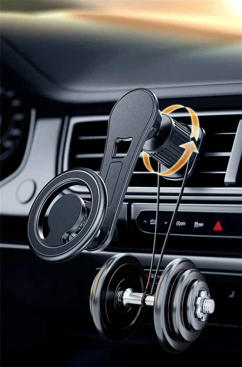Magnetischer Autotelefonhalter, Ständer, Magnetz, Handy-Halterung, GPS-Halterung im Auto, für Macsafe iPhone 17, 16, 15, 14, 13, Samsung – Detail 9
