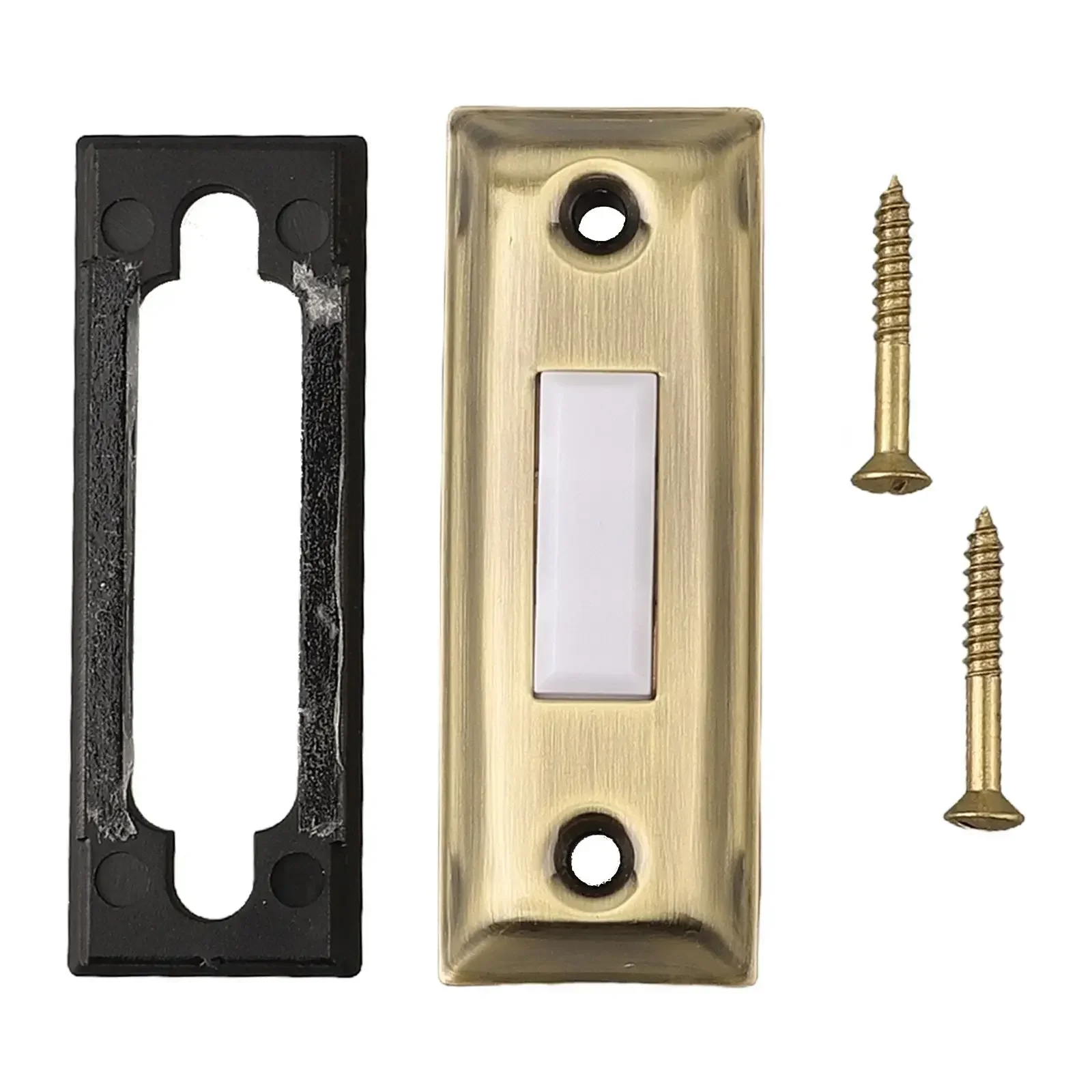 Wired Doorbell LED Lighted Door Chime Push Button Antique Brass Rectangular