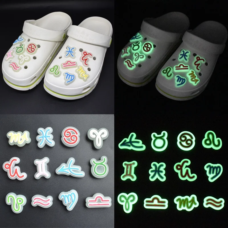 26 pcs Set letter PVC Shoe Charms DIY Luminous Shoe Aceessories