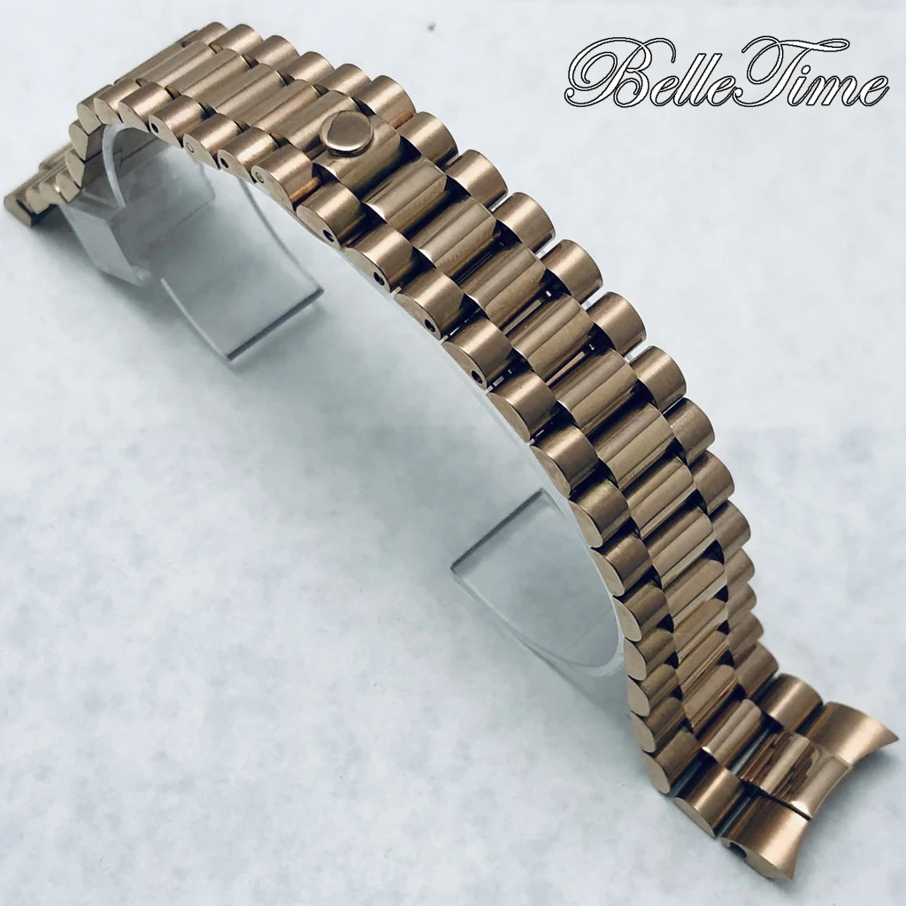 Premium 904L Stainless Steel Brushed & Polished Strap with Glide Lock Clasp, 20mm Width