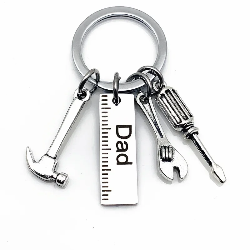 Dad Letters Keychains Creative Hammer Screwdriver Wrench Keyring Handbag Decor Tassel Hanging Pendant Father's Day Gifts pop keychain toys