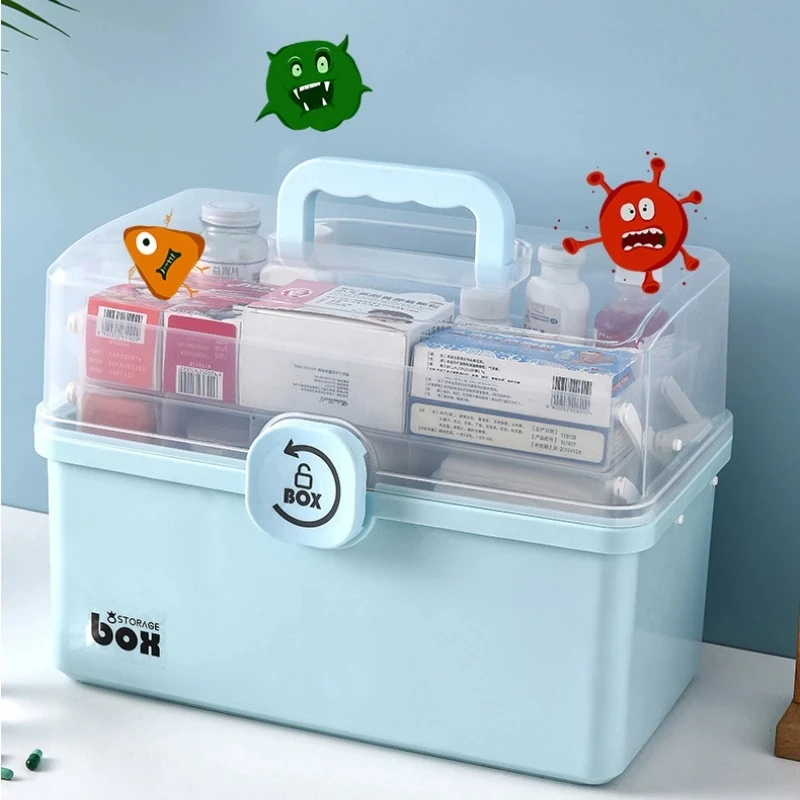 Large Capacity Medicine Box Antibacterial Multi Layers Classification Home Medicine Box First Aid Storage Box Travel Emergency