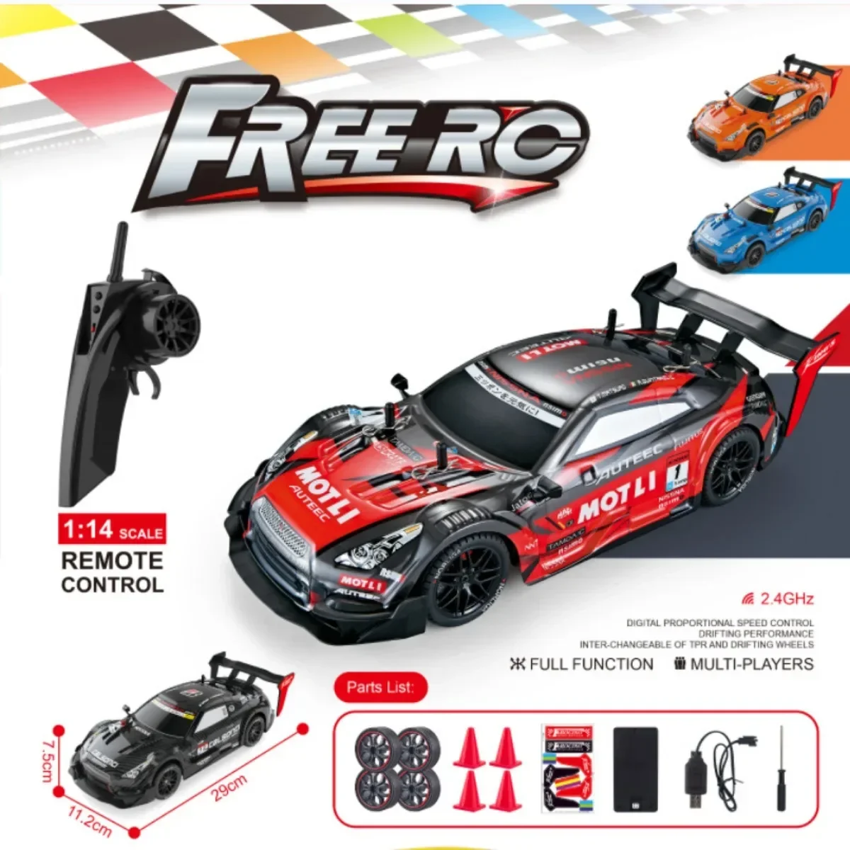 RC Car GTR 2.4G Drift Racing Car 4WD Off-Road Radio Remote Control Vehicle Electronic Hobby Toys For Kids 6