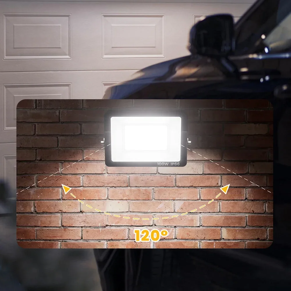 LED 투광 조명, IP66 방수 220V, 10W, 20W, 30W, 50W, 100W, 150W, 200W, 야외 정원 프로젝터 조명, 스포트라이트 벽 투광 조명