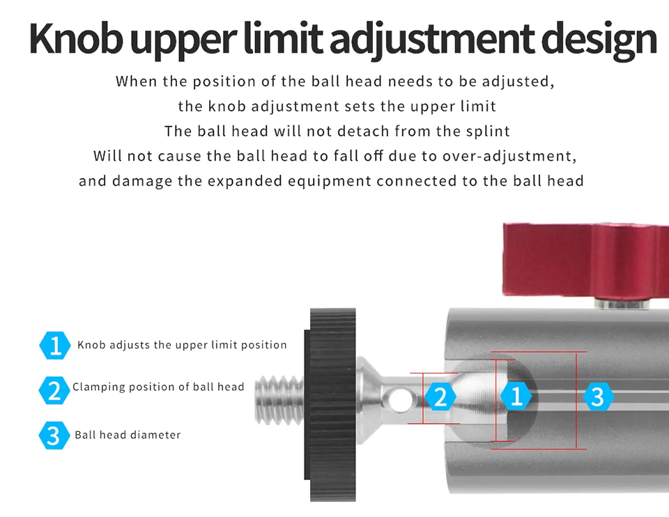 360 Tripod Magic Arm Mount Adapter Dual Ballhead 1/4"Screw Articulating Connecto