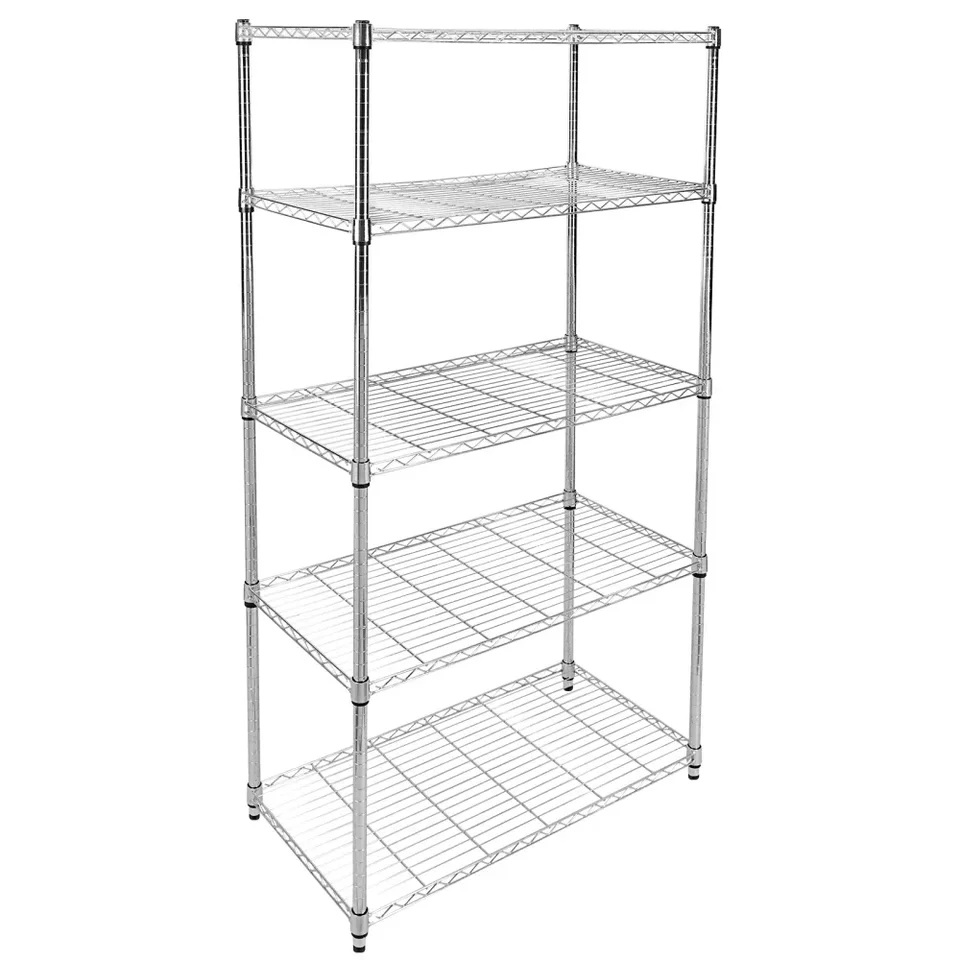 Heavy Duty 5-Shelf Chrome Shelving Unit