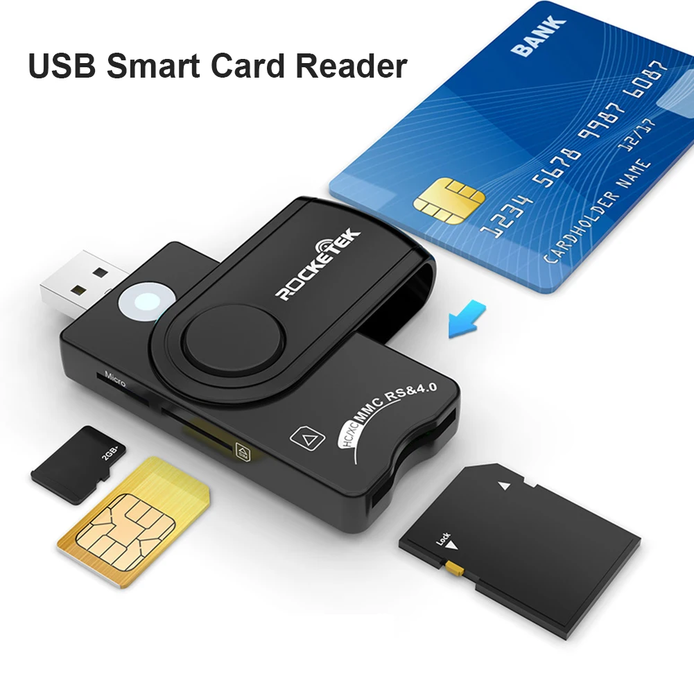 USB SIM Smart Card Reader For Bank Card IC/ID EMV SD TF MMC Card Reader USB-CCID  ISO7816 DNI Citizen Memory Card Reader Adapter - AliExpress