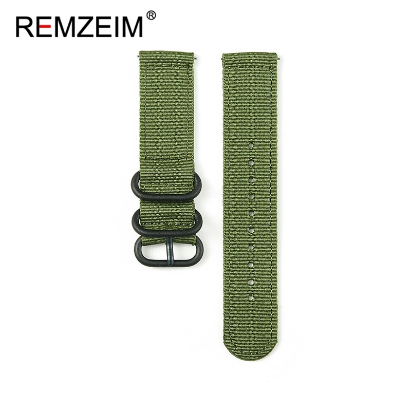 Versatile Quick Release Nylon Watch Strap with Black Ring Buckle