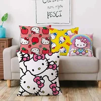 Cute Funny Cartoon Hello Kitty Pillow Covers Cartoon Sofa Decorative Home Double-sided Printing Short Plush Cute Cushion Cover 1