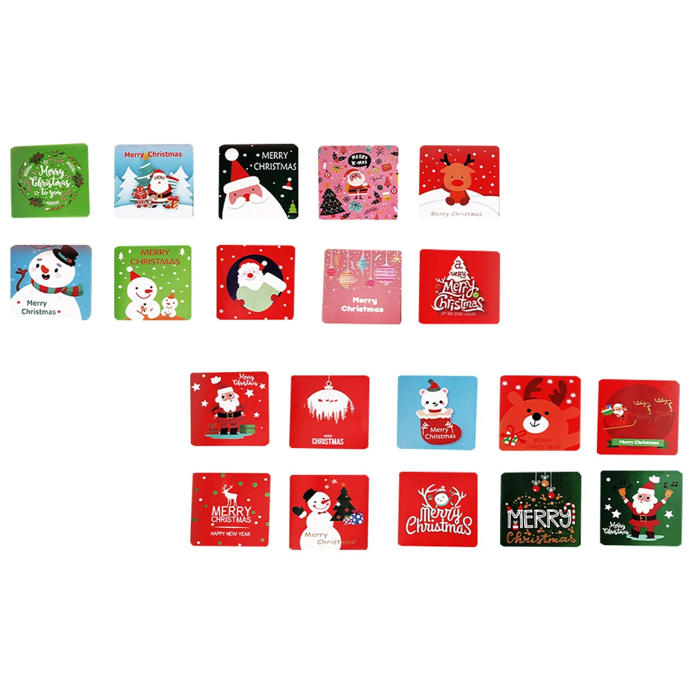 

20pcs Christmas Elements Cards Blessing Cards Festival Greeting Cards (Random Color)